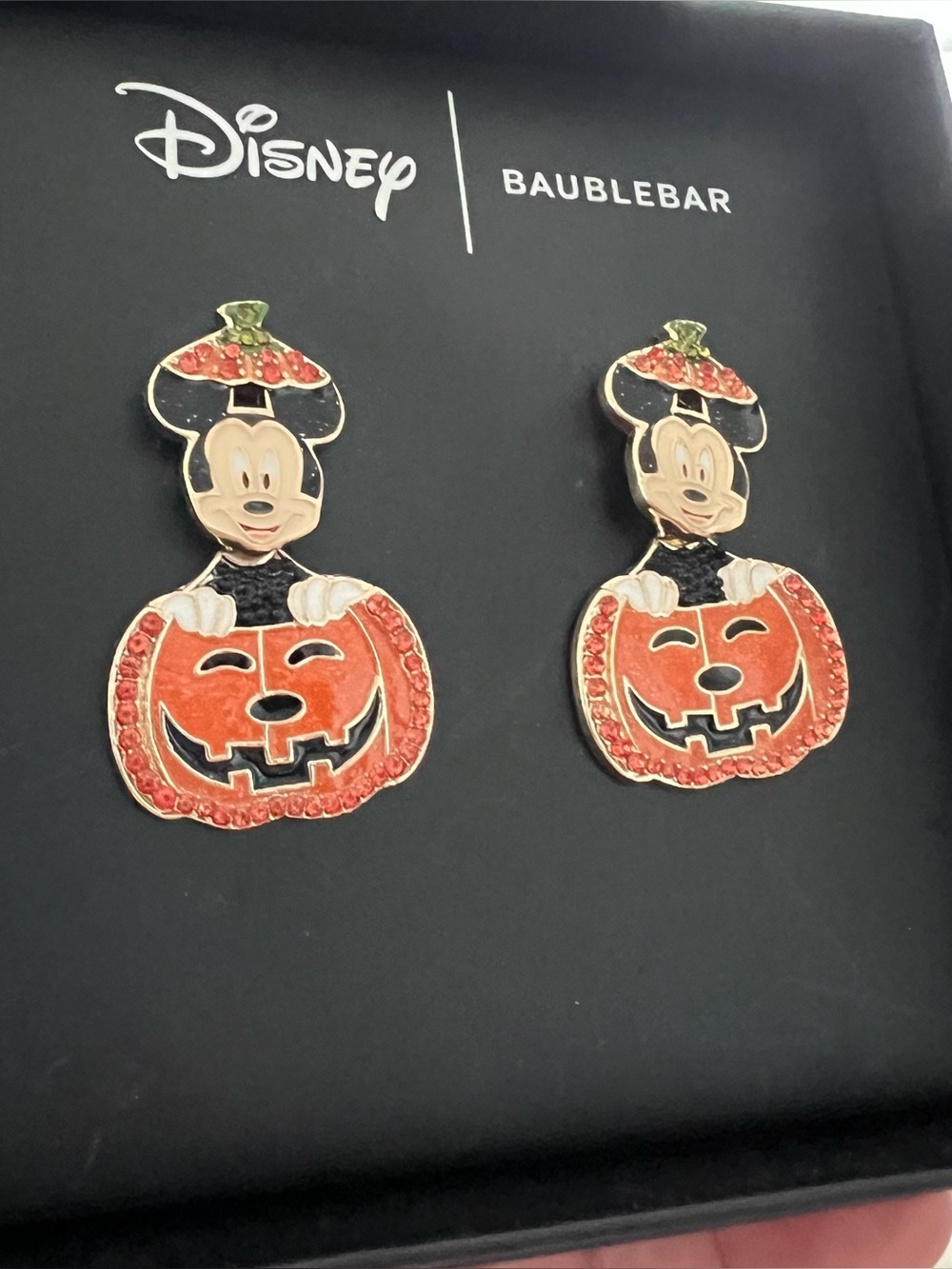 Disney x BaubleBar Mickey Pumpkin Halloween Earrings - Orange New in Box! 🎃